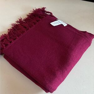 Susan Graver Deep Red Fringed Scarf. Susan graver. Qvc